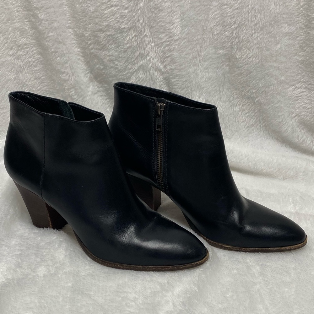 J Crew black heeled booties size 10